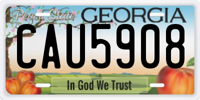 GA license plate CAU5908