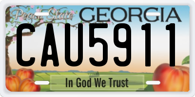 GA license plate CAU5911