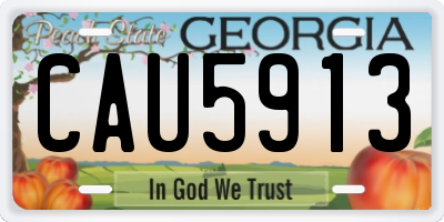 GA license plate CAU5913