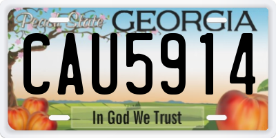GA license plate CAU5914