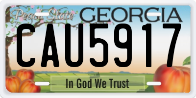 GA license plate CAU5917
