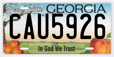GA license plate CAU5926