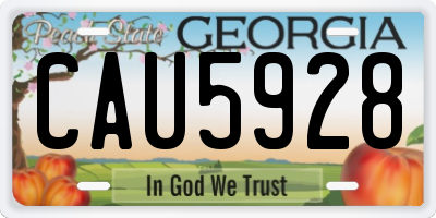 GA license plate CAU5928