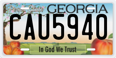 GA license plate CAU5940