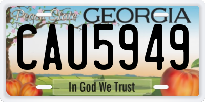 GA license plate CAU5949