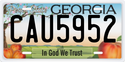 GA license plate CAU5952