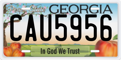 GA license plate CAU5956
