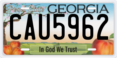 GA license plate CAU5962