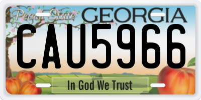 GA license plate CAU5966