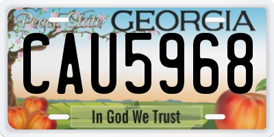 GA license plate CAU5968