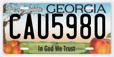 GA license plate CAU5980