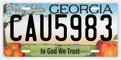GA license plate CAU5983