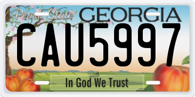 GA license plate CAU5997