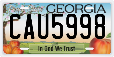 GA license plate CAU5998