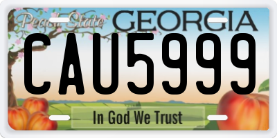 GA license plate CAU5999