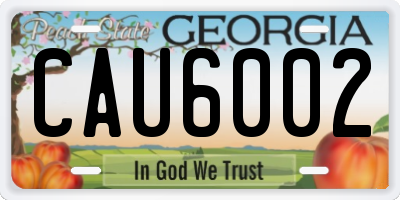 GA license plate CAU6002