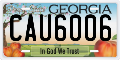 GA license plate CAU6006