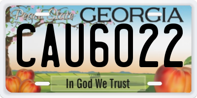 GA license plate CAU6022
