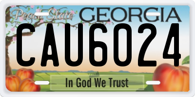 GA license plate CAU6024
