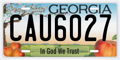 GA license plate CAU6027
