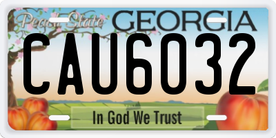 GA license plate CAU6032