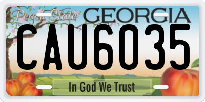 GA license plate CAU6035