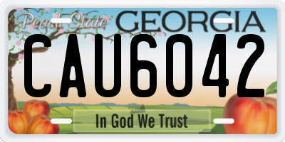 GA license plate CAU6042