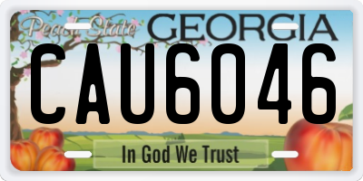 GA license plate CAU6046