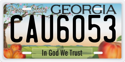 GA license plate CAU6053