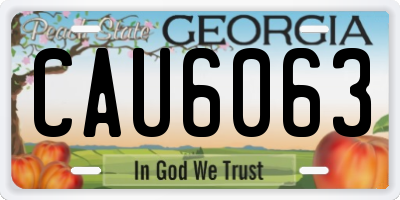 GA license plate CAU6063