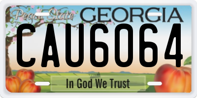 GA license plate CAU6064