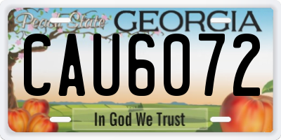 GA license plate CAU6072