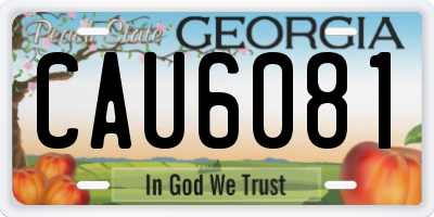 GA license plate CAU6081