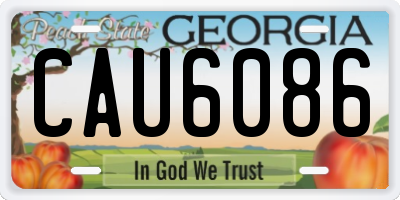 GA license plate CAU6086