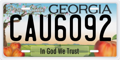 GA license plate CAU6092