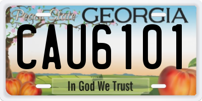 GA license plate CAU6101