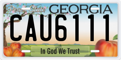 GA license plate CAU6111