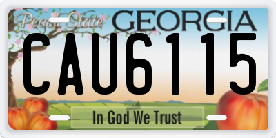 GA license plate CAU6115