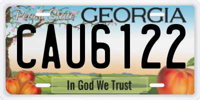 GA license plate CAU6122