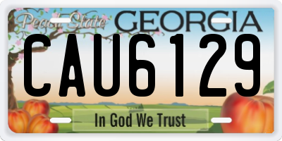 GA license plate CAU6129