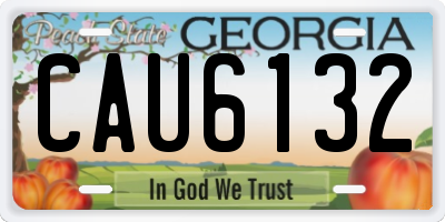 GA license plate CAU6132