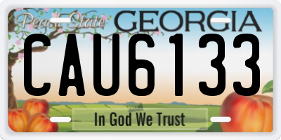 GA license plate CAU6133