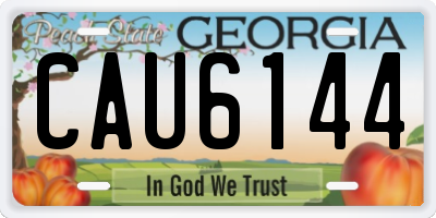 GA license plate CAU6144