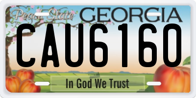 GA license plate CAU6160
