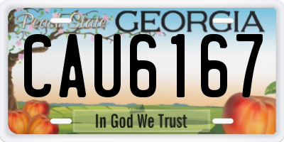 GA license plate CAU6167