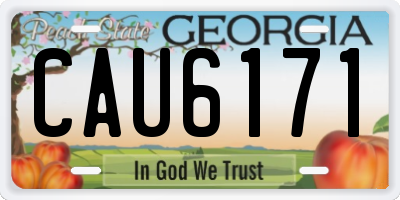 GA license plate CAU6171