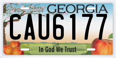 GA license plate CAU6177