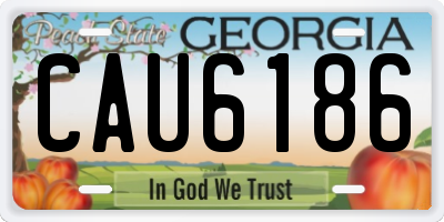 GA license plate CAU6186