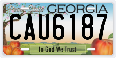 GA license plate CAU6187