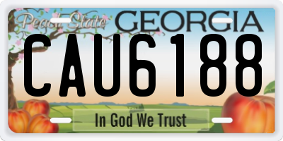 GA license plate CAU6188